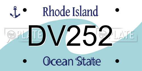 DV252 Rhode Island License Plate