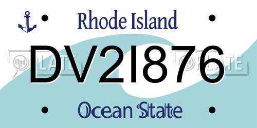 DV2I876 Rhode Island License Plate