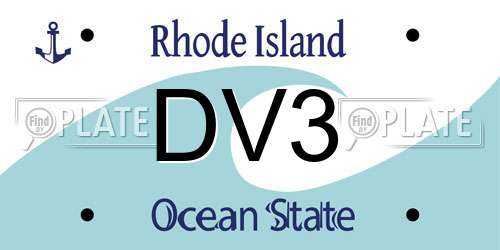 DV3 Rhode Island License Plate