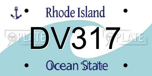 DV317 Rhode Island License Plate