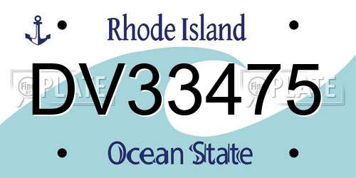 DV33475 Rhode Island License Plate