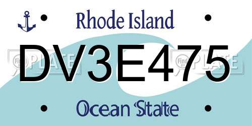 DV3E475 Rhode Island License Plate