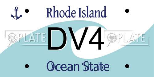 DV4 Rhode Island License Plate