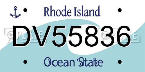 DV55836 Rhode Island License Plate