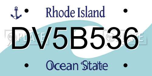 DV5B536 Rhode Island License Plate