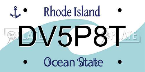 DV5P8T Rhode Island License Plate