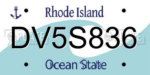 DV5S836 Rhode Island License Plate