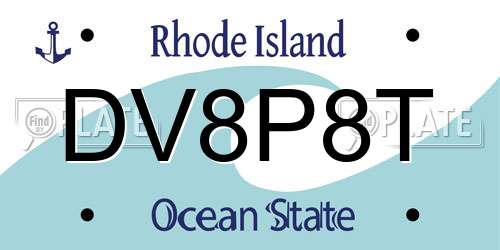 DV8P8T Rhode Island License Plate