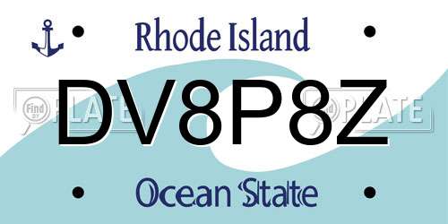 DV8P8Z Rhode Island License Plate
