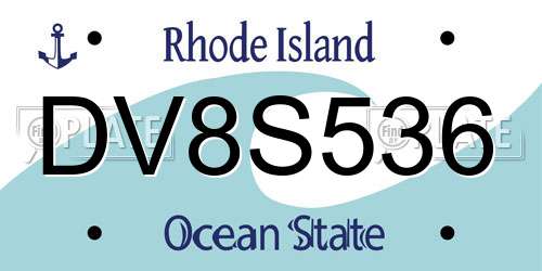 DV8S536 Rhode Island License Plate
