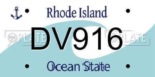 DV916 Rhode Island License Plate