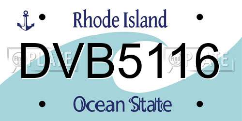 DVB5116 Rhode Island License Plate