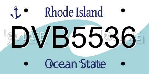 DVB5536 Rhode Island License Plate
