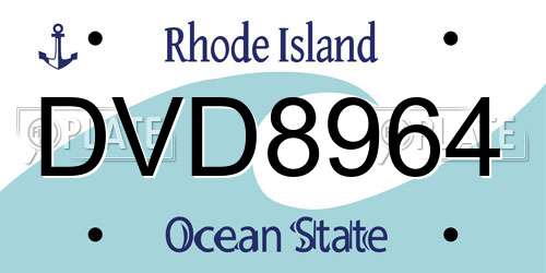 DVD8964 Rhode Island License Plate