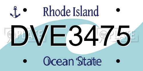 DVE3475 Rhode Island License Plate