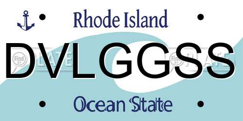 DVLGGSS Rhode Island License Plate