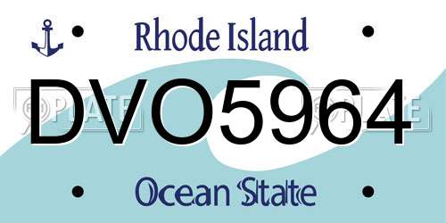 DVO5964 Rhode Island License Plate