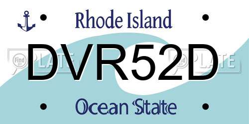 DVR52D Rhode Island License Plate