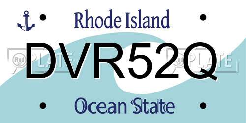 DVR52Q Rhode Island License Plate