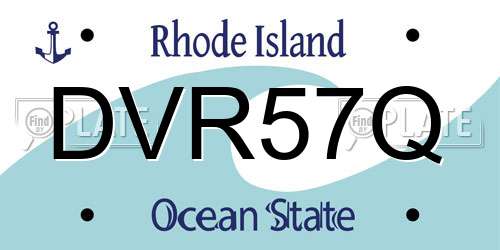 DVR57Q Rhode Island License Plate