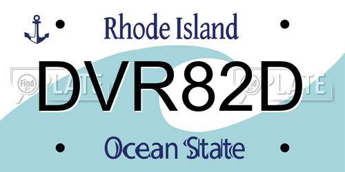 DVR82D Rhode Island License Plate