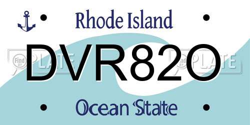 DVR82O Rhode Island License Plate