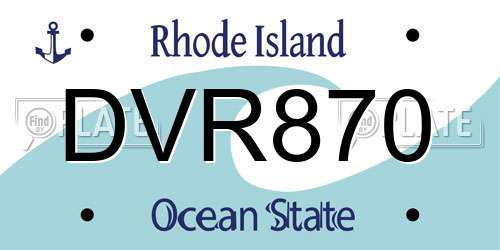 DVR870 Rhode Island License Plate