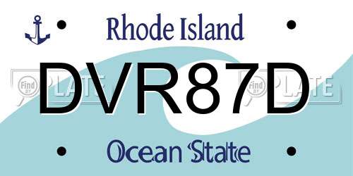 DVR87D Rhode Island License Plate