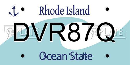 DVR87Q Rhode Island License Plate