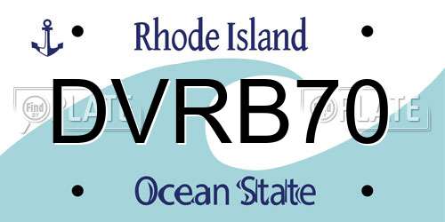 DVRB70 Rhode Island License Plate