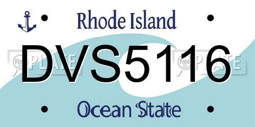 DVS5116 Rhode Island License Plate
