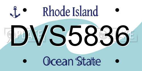 DVS5836 Rhode Island License Plate