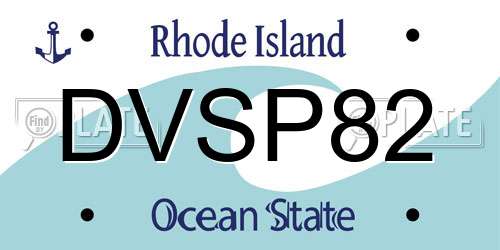 DVSP82 Rhode Island License Plate