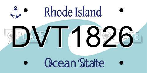 DVT1826 Rhode Island License Plate