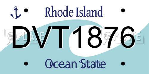 DVT1876 Rhode Island License Plate