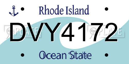 DVY4172 Rhode Island License Plate
