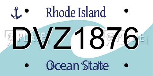 DVZ1876 Rhode Island License Plate