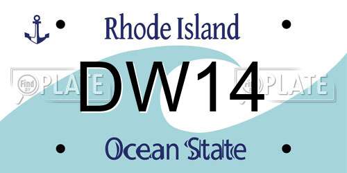 DW14 Rhode Island License Plate