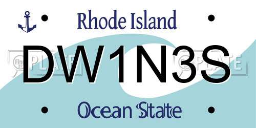 DW1N3S Rhode Island License Plate