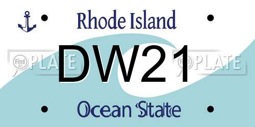 DW21 Rhode Island License Plate