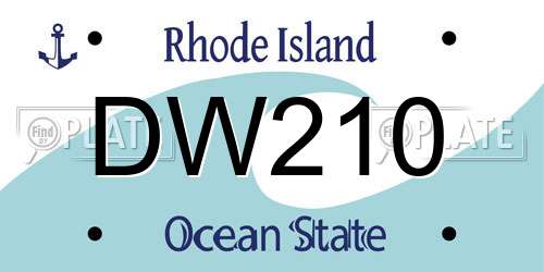 DW210 Rhode Island License Plate