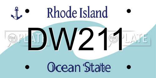 DW211 Rhode Island License Plate