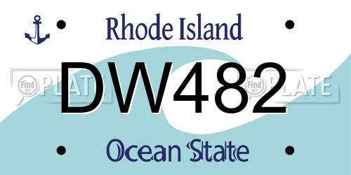 DW482 Rhode Island License Plate