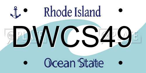 DWCS49 Rhode Island License Plate