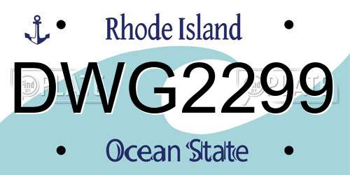 DWG2299 Rhode Island License Plate