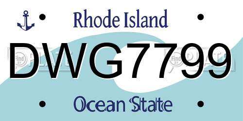 DWG7799 Rhode Island License Plate