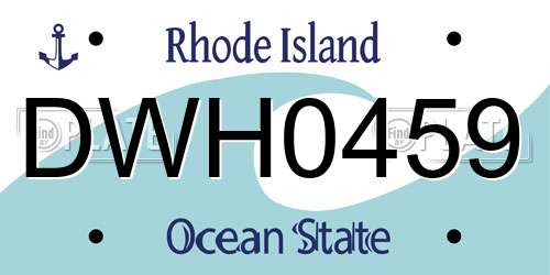 DWH0459 Rhode Island License Plate