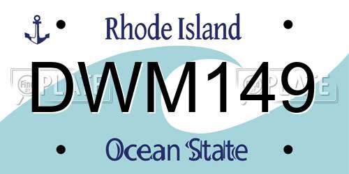 DWM149 Rhode Island License Plate