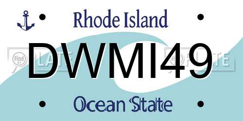 DWMI49 Rhode Island License Plate