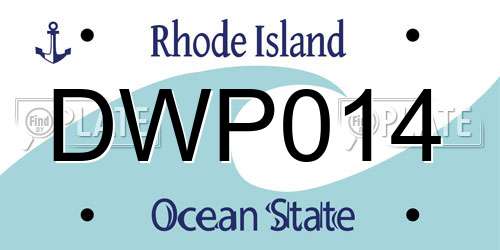 DWP014 Rhode Island License Plate
